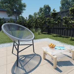 vidaXL Patio Moon Chair Outdoor Acapulco Chair with Steel Frame Poly Rattan Gray