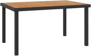 vidaXL Patio Table Brown 55.1"x35.4"x29.1" Aluminum and WPC Garden Furniture