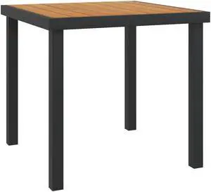 vidaXL Bar Table Counter Height Outdoor Pub Table with Roof Solid Acacia Wood