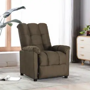 vidaXL Recliner Leisure Lounge Adjustable Chair for Home Theater Brown Fabric