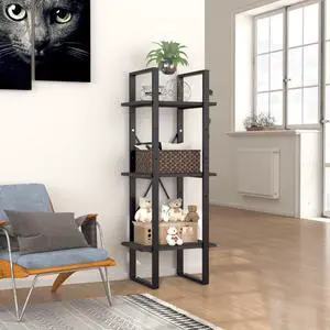 vidaXL Bookshelf Wall Book Rack Book Cabinet Open Shelf Gray Engineered Wood vidaXL Bookshelf Wall Book Rack Book Cabinet Open Shelf Gray Engineered Wood