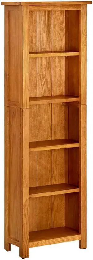 vidaXL Solid Oak Wood 5-Tier Bookcase Display Cabinet Standing Shelf Furniture vidaXL Solid Oak Wood 5-Tier Bookcase Display Cabinet Standing Shelf Furniture