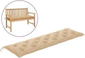 vidaXL Bench Cushion Outdoor Water Repellent Bench Cushion Beige Oxford Fabric