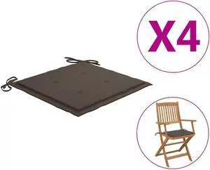vidaXL Garden Chair Cushions 4 pcs Taupe 40x40x4 cm Oxford Fabric