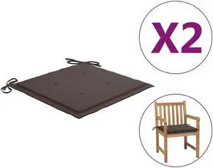 vidaXL Garden Chair Cushions 2 pcs Taupe 50x50x4 cm Oxford Fabric