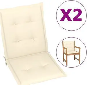 vidaXL Chair Cushion 2 Pcs Outdoor Patio Chair Cushion Pad Cream Oxford Fabric