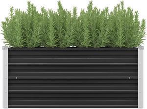 vidaXL Garden Raised Bed Anthracite 39.4"x15.7"x17.7" Galvanized Steel Planter