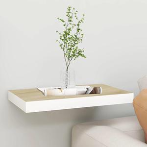 vidaXL Wall Shelf Floating Shelf Display Shelf Wall Mounted Oak and White