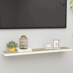 vidaXL Wall Shelf Floating Shelf Display Shelf Wall Mounted Oak and White