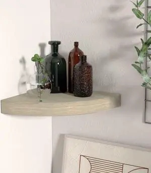 vidaXL Wall Corner Shelf Floating Corner Shelf Wall Display Shelf Oak MDF