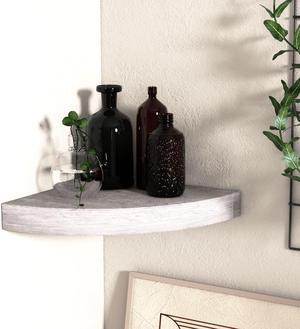 vidaXL Wall Corner Shelf Floating Corner Shelf Display Shelf Concrete Gray MDF