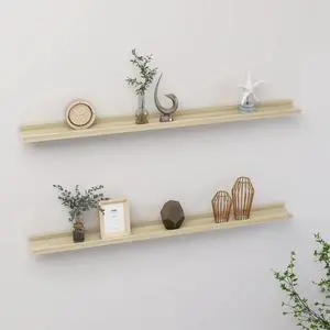 vidaXL Wall Shelves Floating Shelves Display Shelves 2 Pcs Sonoma Oak 39.4"
