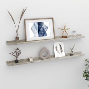 vidaXL Wall Shelves Floating Shelves Display Shelves 2 Pcs Concrete Gray 39.4"