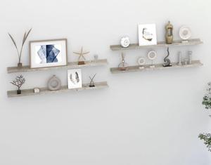 vidaXL Wall Shelves Floating Shelves Display Shelves 4 Pcs Concrete Gray 39.4"