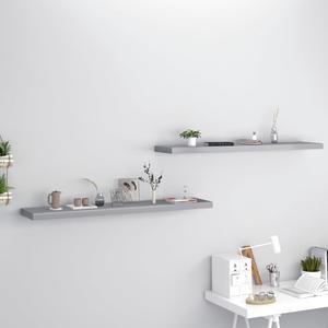 vidaXL Wall Shelves Floating Shelves Display Shelves for Books 2 Pcs Gray