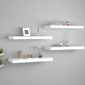 vidaXL Wall Shelves Floating Shelves Display Shelves for Books 2 Pcs White