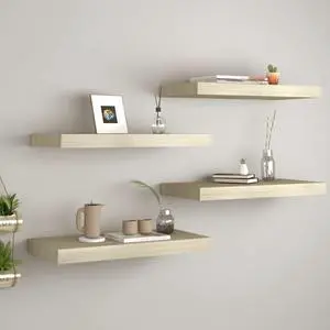 vidaXL Wall Shelves Floating Shelves Display Shelves for Book DVD 2 Pcs Oak