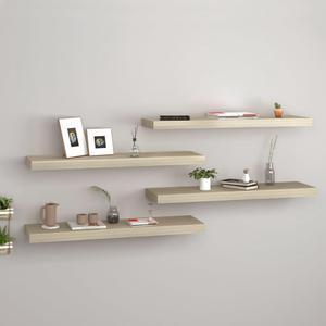 vidaXL Wall Shelves Floating Shelves Display Shelves for Book DVD 2 Pcs Oak