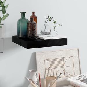 vidaXL Wall Shelf Floating Shelf Display Shelf Wall Mounted High Gloss Black