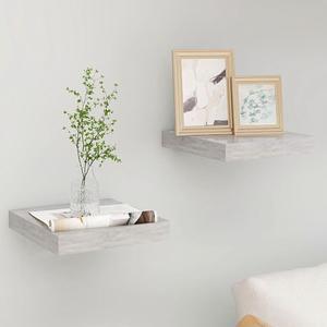 vidaXL Wall Shelves Floating Display Shelves for DVDs 2 Pcs Concrete Gray