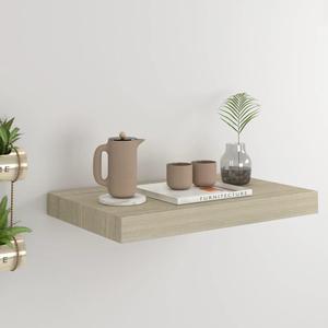 vidaXL Wall Shelves Floating Display Shelves for DVDs 2 Pcs Oak and White