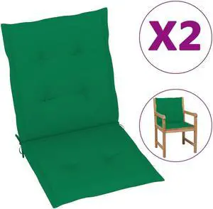 vidaXL Chair Cushion 2 Pcs Outdoor Patio Chair Cushion Pad Green Oxford Fabric
