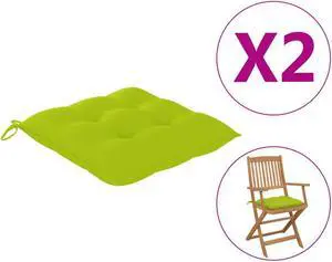 vidaXL Chair Cushion 2 Pcs Outdoor Patio Seat Cushion Bright Green Oxford Fabric