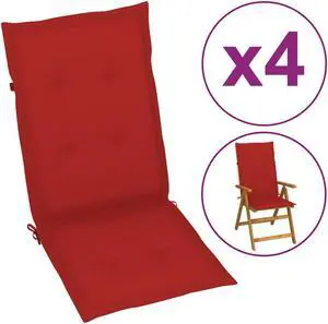 vidaXL 6x Garden Chair Cushions Black 39.4" Outdoor Patio Lounge Seating Pad