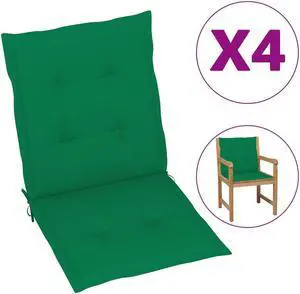 vidaXL Chair Cushion 4 Pcs Outdoor Patio Chair Cushion Pad Green Oxford Fabric