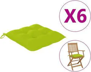 vidaXL Chair Cushion 6 Pcs Outdoor Patio Seat Cushion Bright Green Oxford Fabric