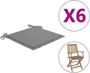 vidaXL Garden Chair Cushions 6 pcs Grey 40x40x4 cm Oxford Fabric vidaXL Garden Chair Cushions 6 pcs Grey 40x40x4 cm Oxford Fabric