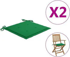 vidaXL Chair Cushion 2 Pcs Outdoor Patio Seat Cushion Green Oxford Fabric