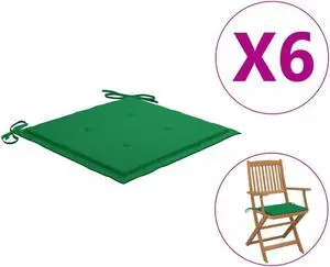 vidaXL Chair Cushion 6 Pcs Outdoor Patio Seat Cushion Green Oxford Fabric