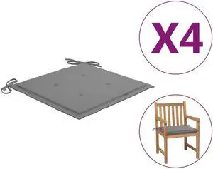 vidaXL Chair Cushion 4 Pcs Outdoor Patio Seat Cushion Pad Gray Oxford Fabric