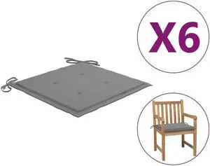 vidaXL Chair Cushion 6 Pcs Outdoor Patio Seat Cushion Pad Gray Oxford Fabric vidaXL Chair Cushion 6 Pcs Outdoor Patio Seat Cushion Pad Gray Oxford Fabric