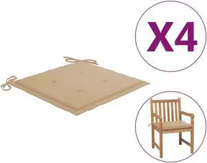 vidaXL Garden Chair Cushions 4 pcs Beige 50x50x4 cm Oxford Fabric