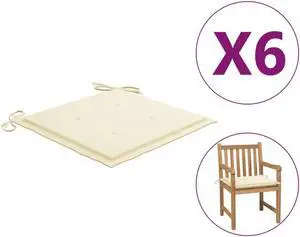 vidaXL Chair Cushion 6 Pcs Outdoor Patio Seat Cushion Cream Oxford Fabric