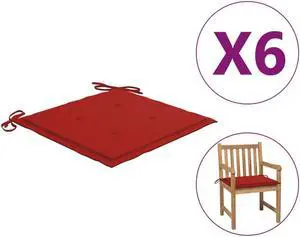 vidaXL Chair Cushion 6 Pcs Outdoor Patio Seat Cushion Pad Red Oxford Fabric