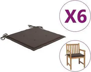 vidaXL Chair Cushion 6 Pcs Outdoor Patio Seat Cushion Taupe Oxford Fabric