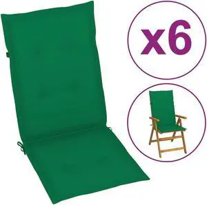vidaXL 6x Garden Chair Cushions Green 47.2" Outdoor Patio Lounge Seating Pad