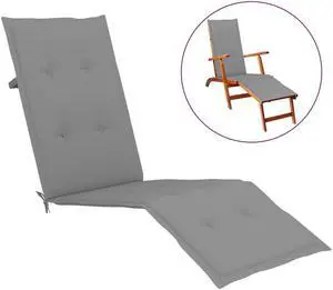vidaXL Chair Cushion Outdoor Water Repellent Deck Chair Cushion Pad Anthracite
