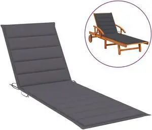 vidaXL Sun Lounger Cushion Anthracite 78.7" Fabric Outdoor Lounge Seating Pad