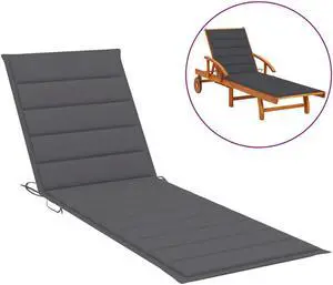 vidaXL Patio Cushion Outdoor Sun Lounger Chair Cushion Anthracite Oxford Fabric