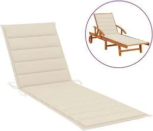 vidaXL Patio Cushion Outdoor Sun Lounger Chair Cushion Cream Oxford Fabric