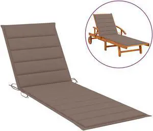 vidaXL Patio Cushion Outdoor Sun Lounger Chair Cushion Taupe Oxford Fabric