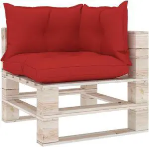 vidaXL Chair Cushion 3 Pcs Outdoor Pallet Seat Cushion Sofa Pad Red Fabric