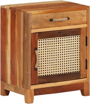 vidaXL Cabinet Bedside End Table with 1 Drawer and 1 Door Solid Reclaimed Wood