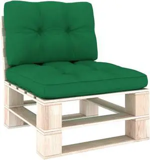 vidaXL Chair Cushion 2 Pcs Outdoor Pallet Seat Cushion Sofa Pad Green Fabric