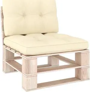 vidaXL Chair Cushion 2 Pcs Outdoor Pallet Seat Cushion Sofa Pad Cream Fabric vidaXL Chair Cushion 2 Pcs Outdoor Pallet Seat Cushion Sofa Pad Cream Fabric