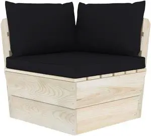 vidaXL Chair Cushion 3 Pcs Outdoor Seat Cushion Sofa Pad Black Oxford Fabric